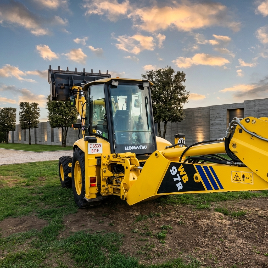 Excavadora Komatsu WB97R - Excavaciones Mochy León